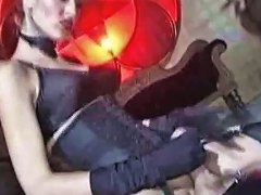Man Trapped In Latex Has Chick Sit On Him